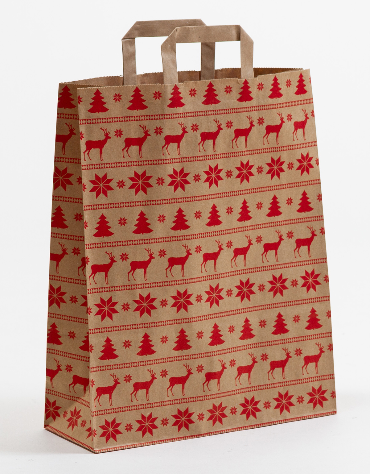 Produktbild Papiertragetaschen mit Flachhenkel - Norweger natur in der Größe 32 x 12 x 40 cm